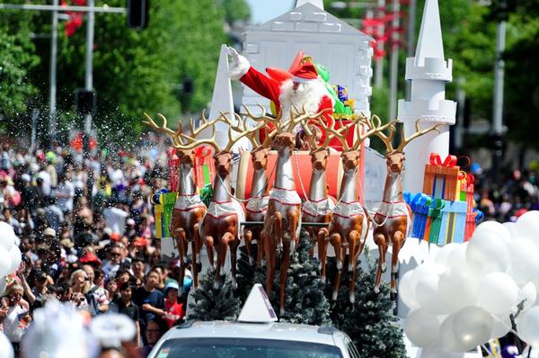 The new-look Farmers Santa Parade float at the 2011 Farmers Santa Parade.